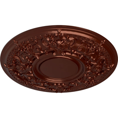 Endurathane Jackson Ceiling Medallion, 32 3/4"OD x 2 1/2"P (Fits Canopies up to 13 1/2"), Hand-Painted Antique Copper Finish
