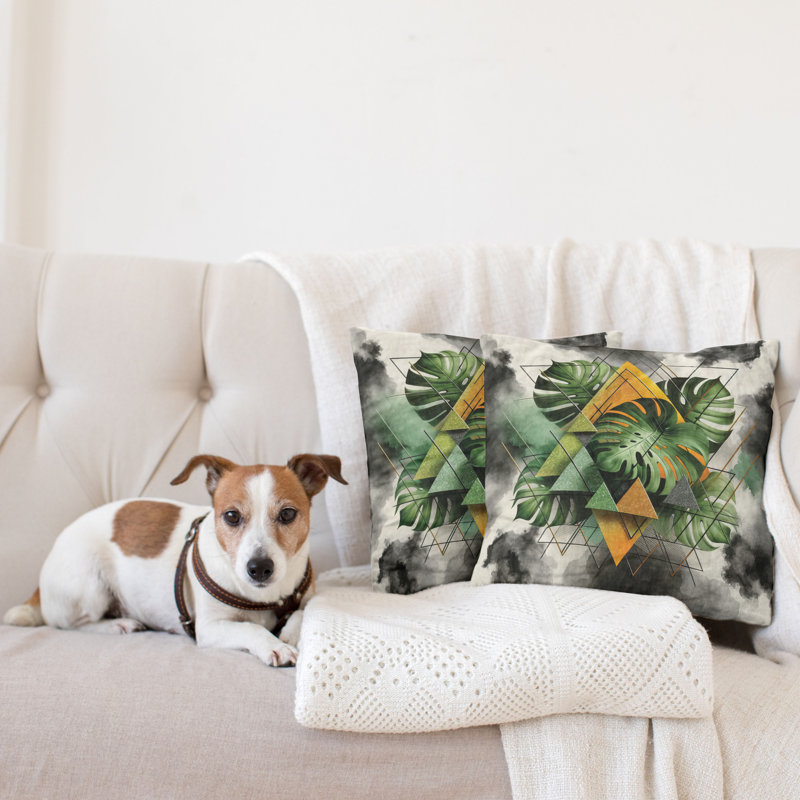429412_Ambesonne Housse de coussin Monstera, H 20 po x l 20 po