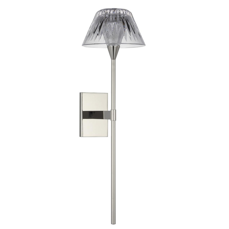 Waterford Blaze Sconce with Clear Crystal, Polished Nickel, 19" H x 5.75" W x 7.75" D