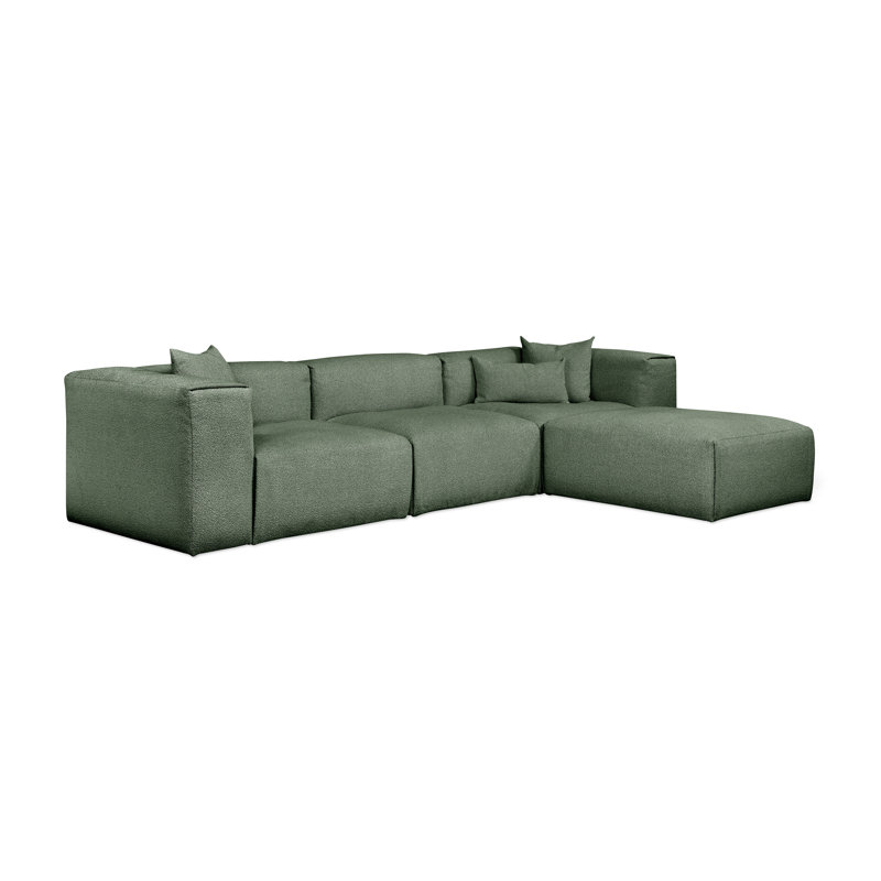 Nest Modular 4-PC Sectional, Pine Boucle