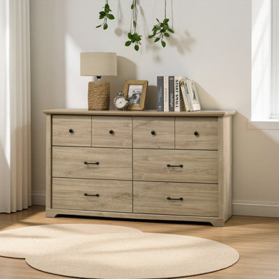 Commode 6 tiroirs 57 po avec poignées