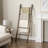 Wood Blanket Ladder with Industrial Black Pipe