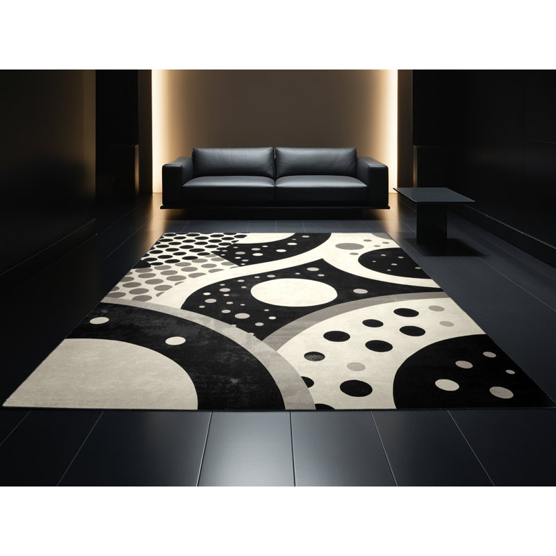 Machine Washable Pavla Casual Moroccan Rug in Beige – Black Binding, 2x4