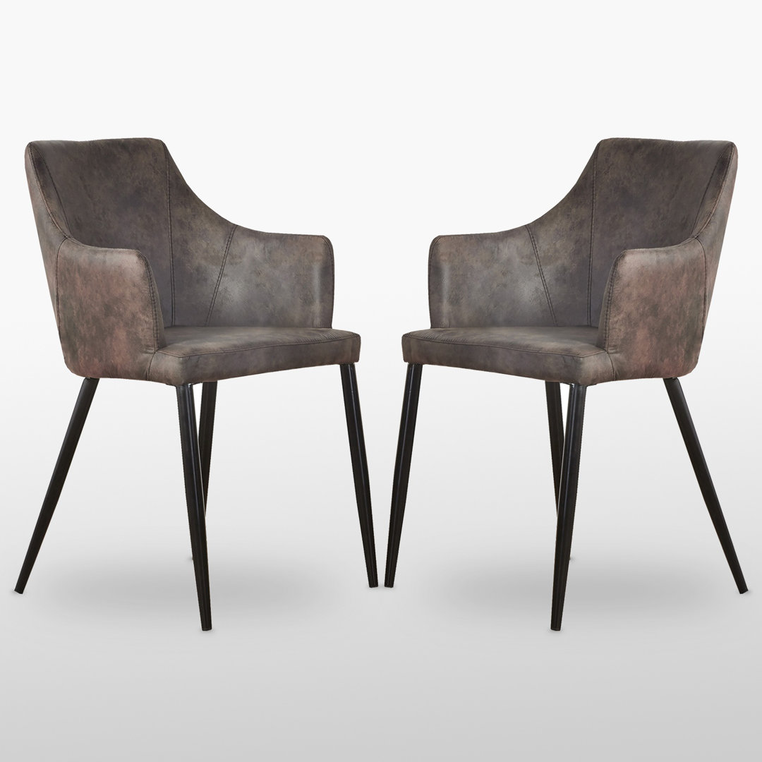 Lehmann Upholstered Dining Chair, Armchair, Metal Legs
