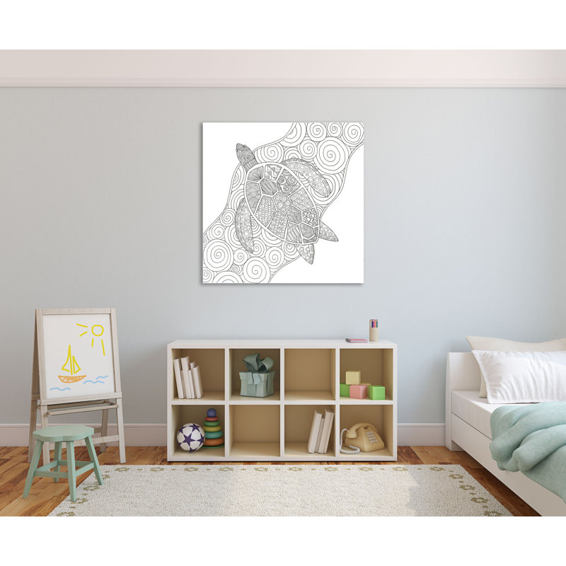 «Wave Riding Turtle» par Pam Varacek - reproduction d'art sur toile tendue, H 24 po x l 24 po x P 1,5 po