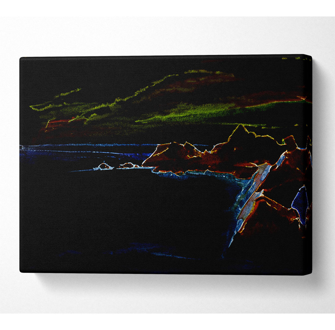 Neon Harbour - Kunstdrucke auf Leinwand - Wrapped Canvas