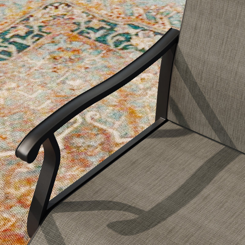 Fauteuil de patio pivotant Tylo, Gris clair / noir