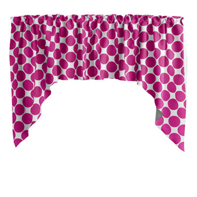 Cotton Blend Polka Dots Swag Window Valance