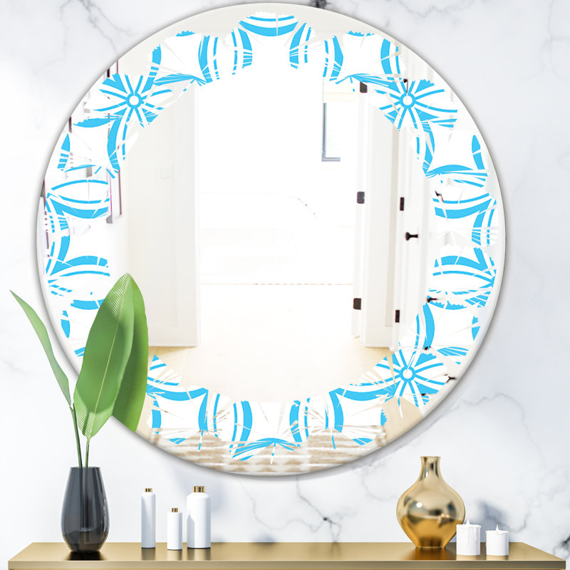 Miroir mural sans cadre d’ananas sur les feuilles tropicales, 31,5 po x 31,5 po, Leaves 4