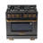 KUCHT 36 in. 5.2 cu. ft. 6 Burners Dual Fuel Range for Propane Gas in Dark Stainless Steel with Kucht Horus Thermostat-98431853-98431855