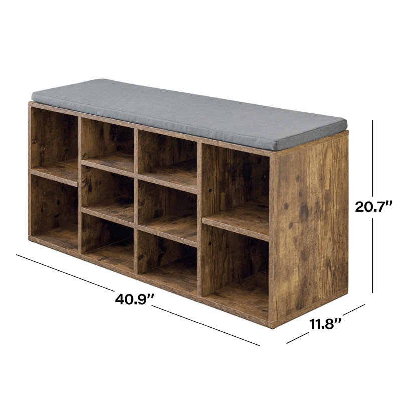 10 Pair Stackable Shoe Storage Bench, Entryway Shoe Rack Organizer with Seating Bench for Hallway, Bedroom and Closet Storage