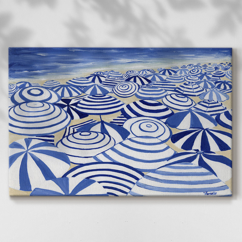 «Candy Bowl» prussien, toile tendue avec châssis bleu, H 40 po x l 60 po