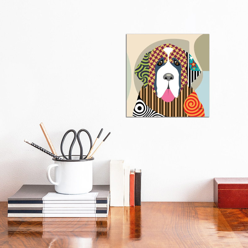 St. Bernard by Lanre Studio - Wrapped Canvas Print, 30.48 cm H x 30.48 cm W