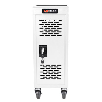 16-Compartment Removable Locking Charging Cabinet For Laptop, Chromebook-White