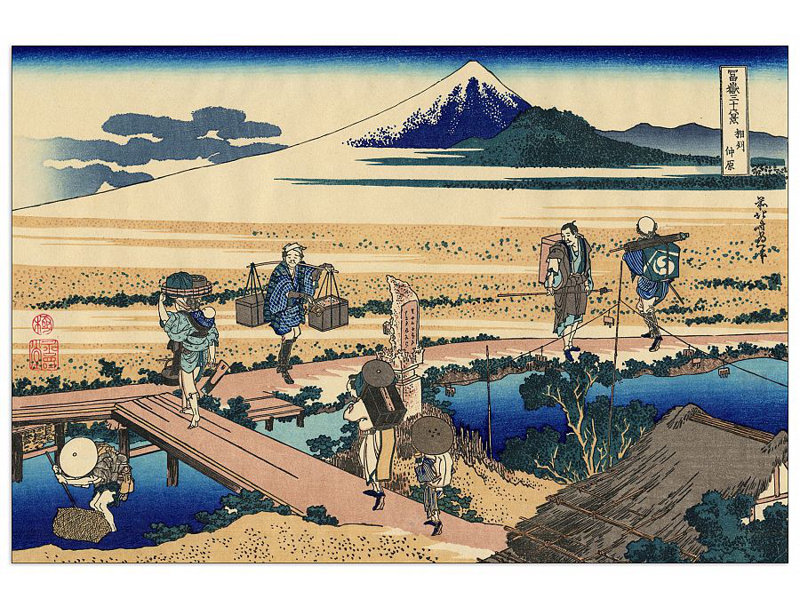 Hokusai - Wrapped Canvas Painting, 60cm H x 90cm W x 1.8cm D
