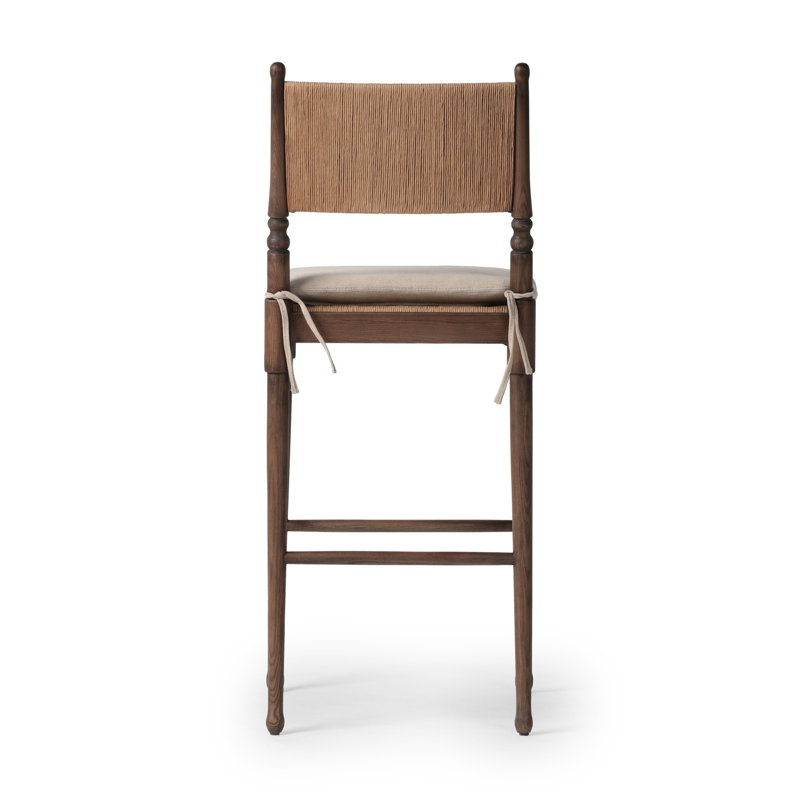 Fayth Stool with Cushion, Bar Stool (29.5” Seat Height)”, Brown Frame