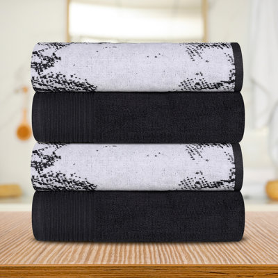 Serviette de bain solide en marbre 100% coton 4 pièces Kreager 500 GSM