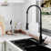 Spring Pull Down Sprayer Kitchen Faucet with Dual-Function Spray Head and Deck Plate