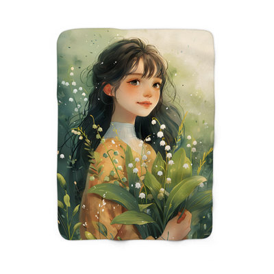 Flower Girl Portraits - Couverture sherpa de qualité supérieure 1 pièce