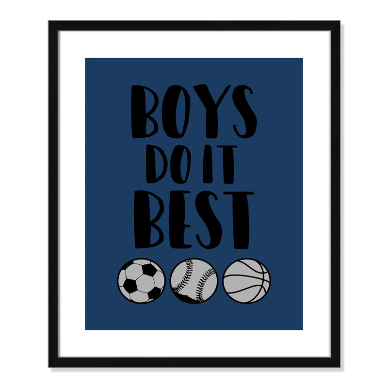 «Boy Do It», art encadré, H 25,5 po x l 21,5 po x P 1,18 po, Cadre noir