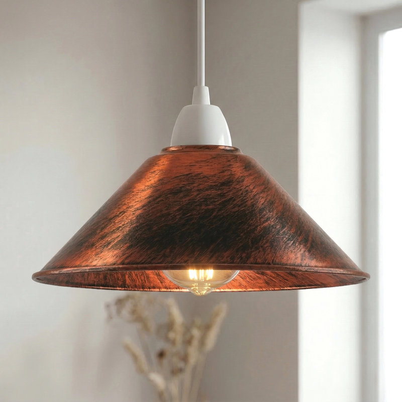 10 cm H Cone Lamp Shade, Rustic Red