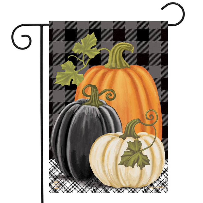 Drapeau d'automne à carreaux citrouilles