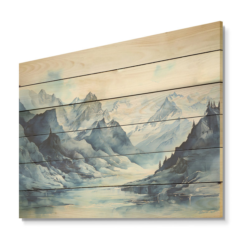 Glacier du Groenland, art mural sur bois de pin naturel, H 30 po x l 40 po