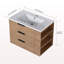 Meuble-lavabo mural 30 po avec lavabo, tiroir à fermeture en douceur et tablette latérale