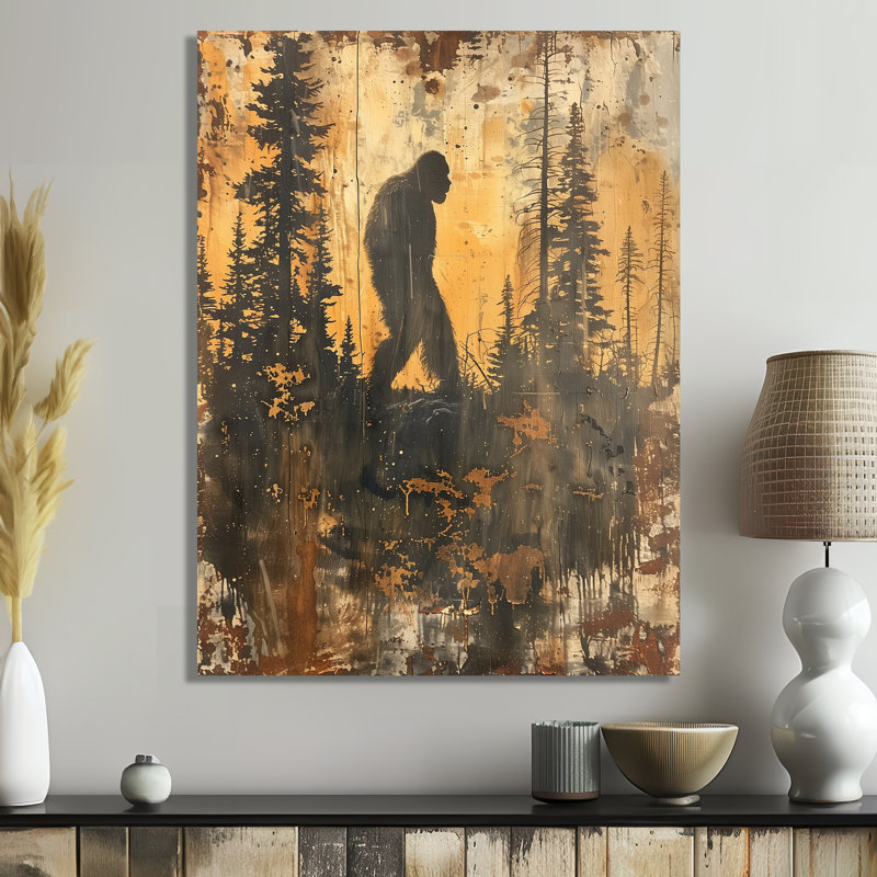 Chupp - Bigfoot Wall Art Living Room, Toile encadrée blanche avec une seule photo, H 32 po x l 16 po x P 1 po