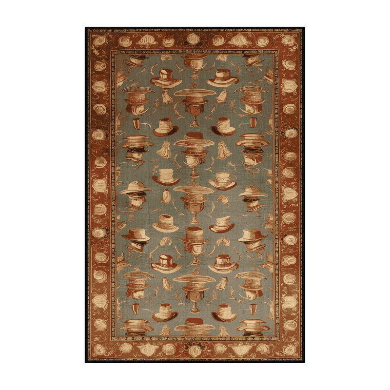Tapis brun français lavable à la machine, Rectangle 5 pi x 8 pi