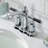 Kingston Brass Kaiser Two-Handle 3-Hole Deck Mount 4" Centerset Bathroom Faucet with Plastic Pop-Up-87217048