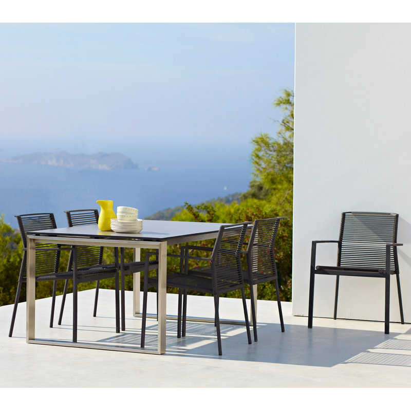 Edge Outdoor Dining Table, Basalt