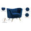 Fauteuil demi-tonneau en velours touffeté de 43 po de large Tiberius-1202885007