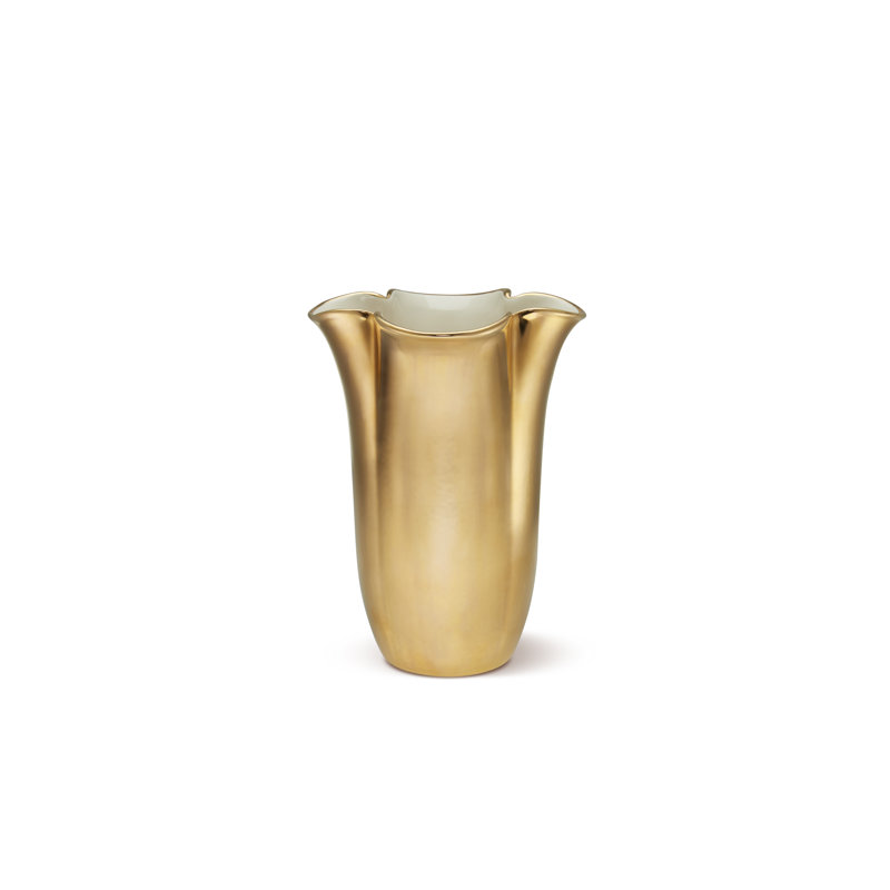 Gold-Plated Ceramic Novelty Table Vase