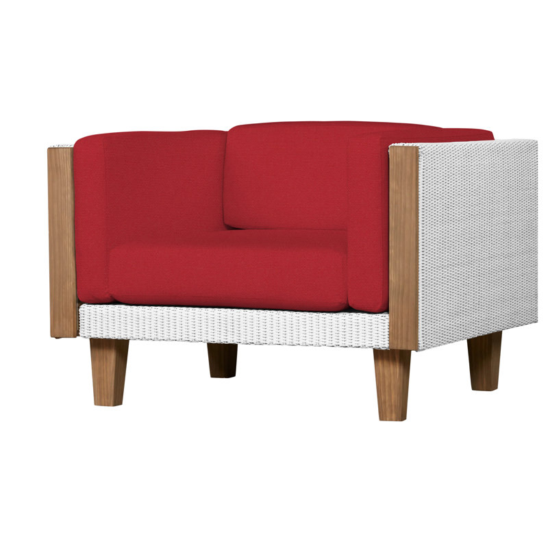 Catalina Outdoor Teak Lounge Chair, White, Demo Skyway