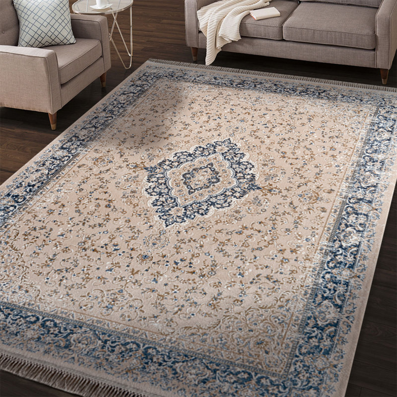 Tearesa Cotton Oriental Rug, Rectangle 5'3" x 7'6"