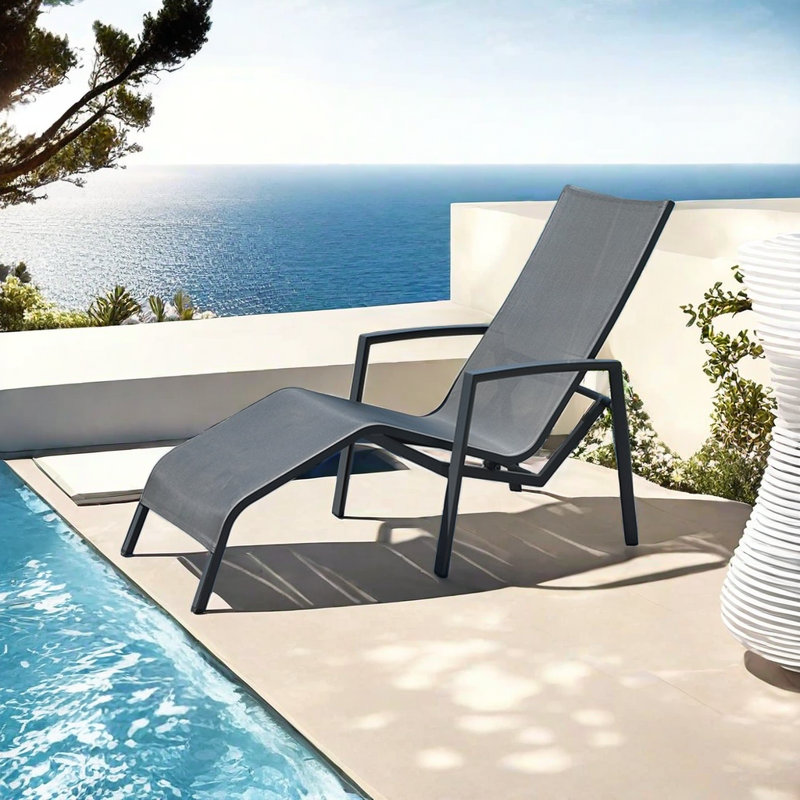Chaise longue d'extérieur en alliage d'aluminium Krishnah