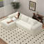 Canapé modulaire convertible en velours côtelé avec accoudoirs larges et fonction de canapé-lit - Convient aux animaux de compagnie, sans compression, sans assemblage-1650935711-1650935697
