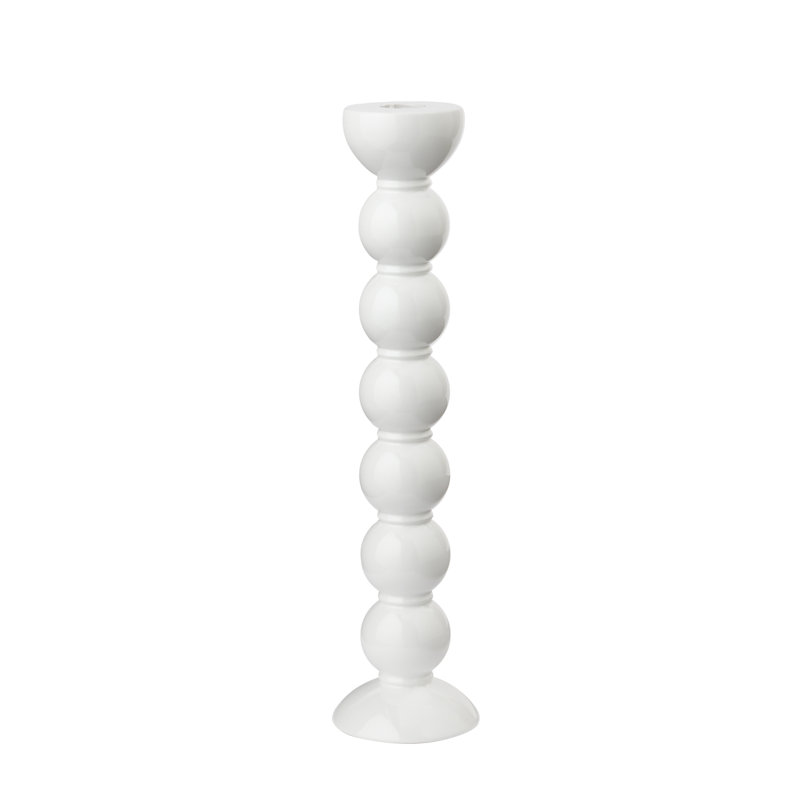 Bobbin Candlestick, White, 12.99" H x 1.97" W x 1.97" D