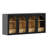  Solid Wood Credenza with Glass Doors & Drawers, Modern Dining Sideboard, Medium Wood Tone