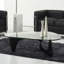 Triangle Glass Coffee Table with Wooden Base Clear Glass Top Mid-Century Abstract Glass Table-739920193