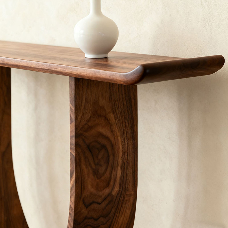 Modern style rectangular solid wood console table, 35.4" H x 47.2" W x 15.7" D