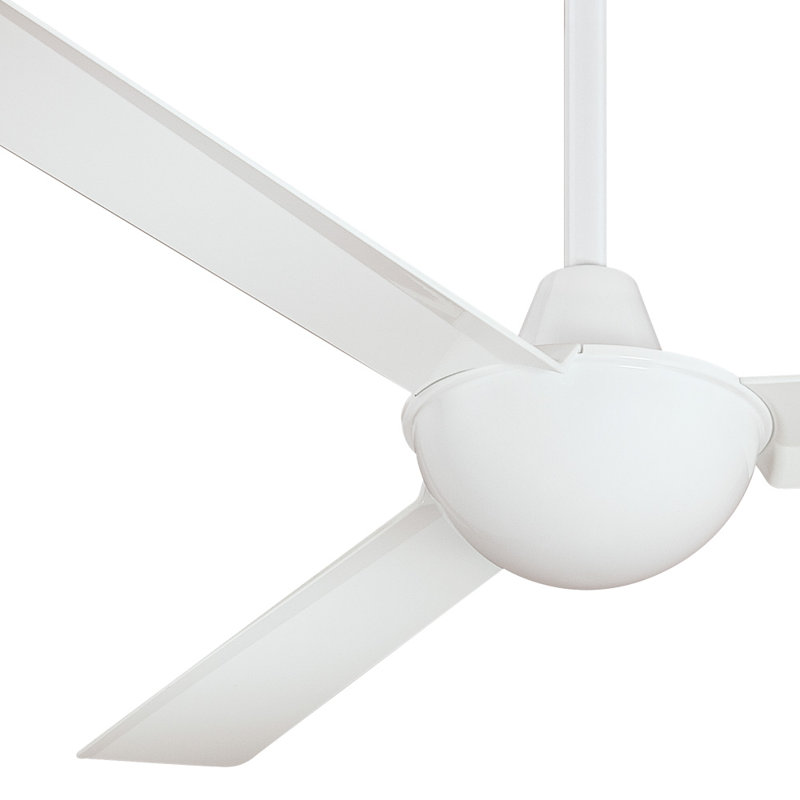 52" 3 - Blade Propeller Ceiling Fan with Wall Control, White