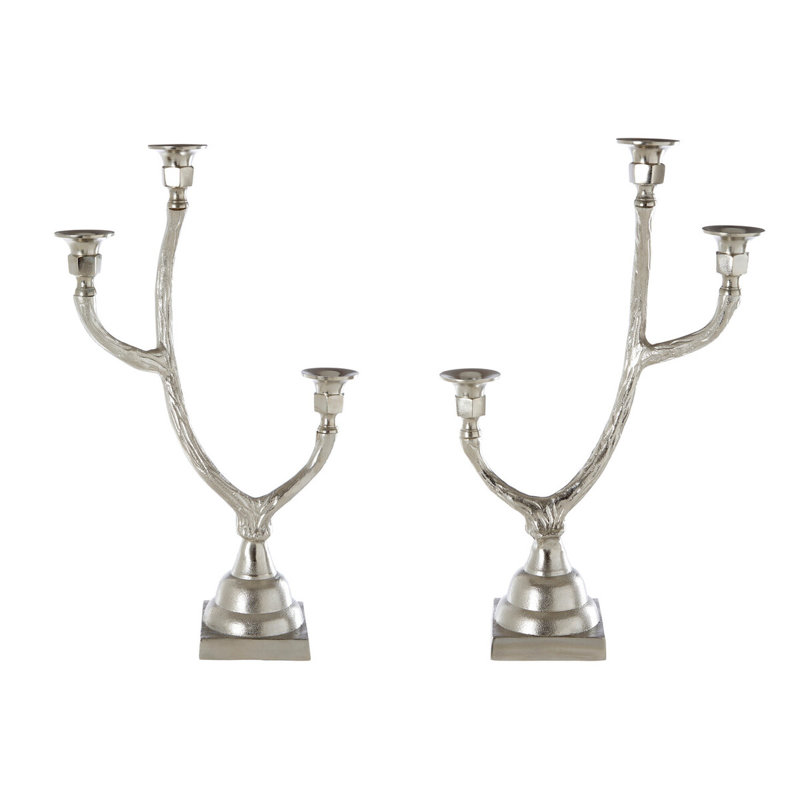 Connally 2 Piece Metal Tabletop Candelabra Set