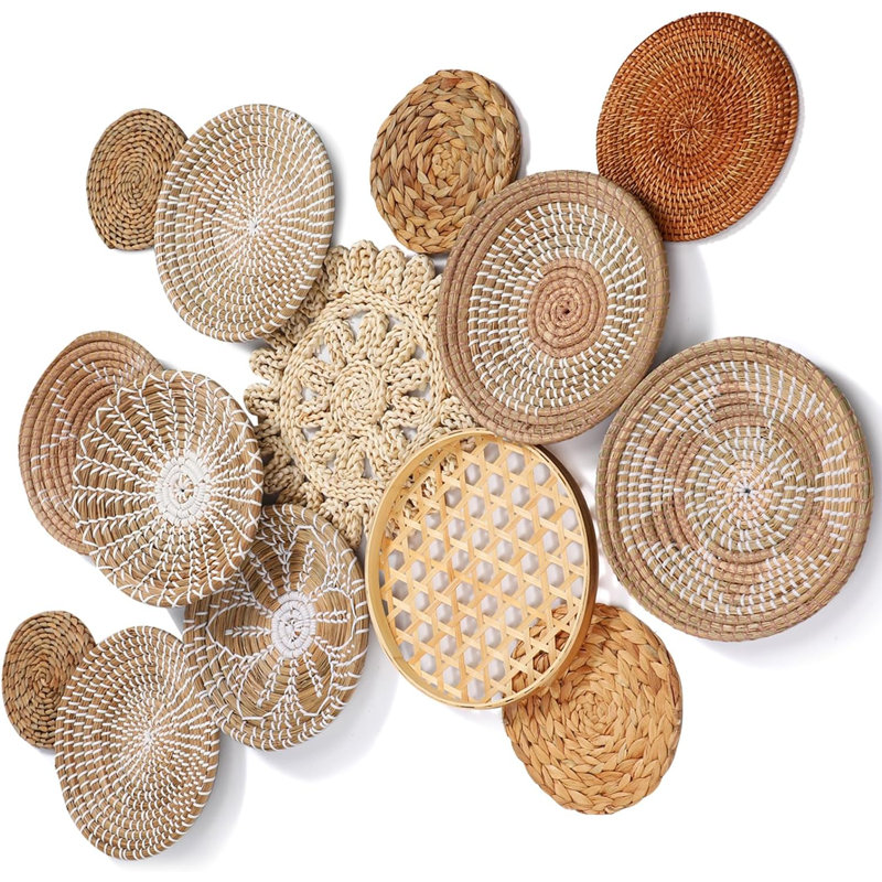 Ensemble de 14 paniers muraux suspendus Boho