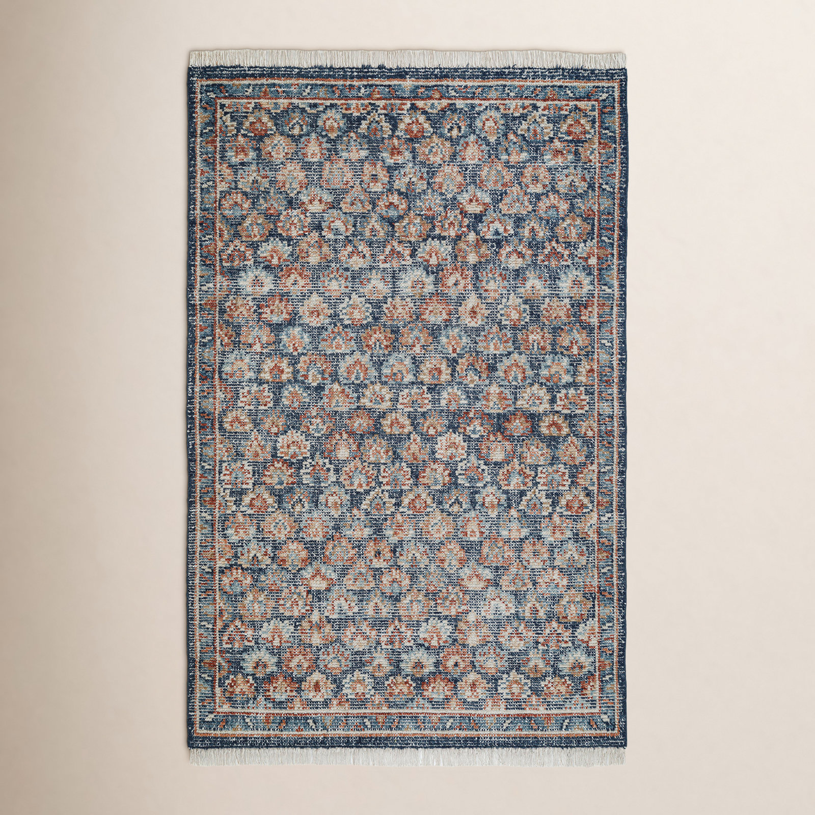 Maeve Hand-Knotted Floral Wool Rug, Rectangle 5' x 8'