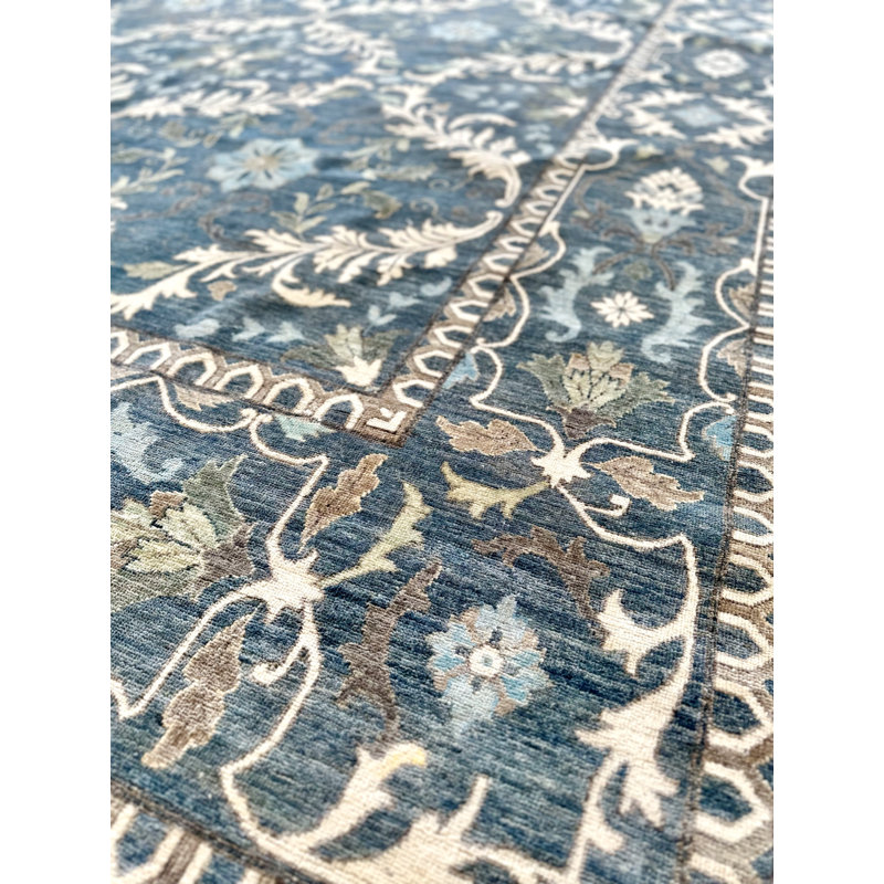 Proprietary Patterns Wool Southwestern Area Rug in Kinross Denim, Rectangle 9' x 12'