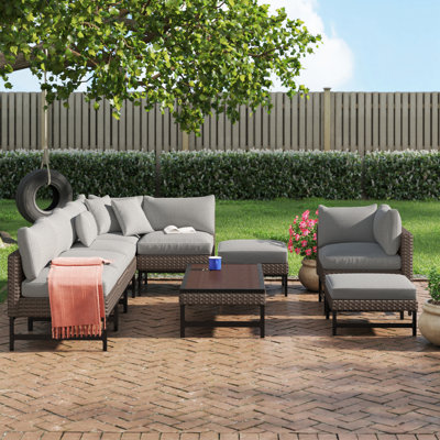 Hesse 6 - Person Modular Patio Conversation Set with Cushions