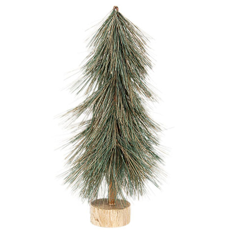 Faux Pine Tree in Wood Freestanding, 18" H x 7" W x 7" D