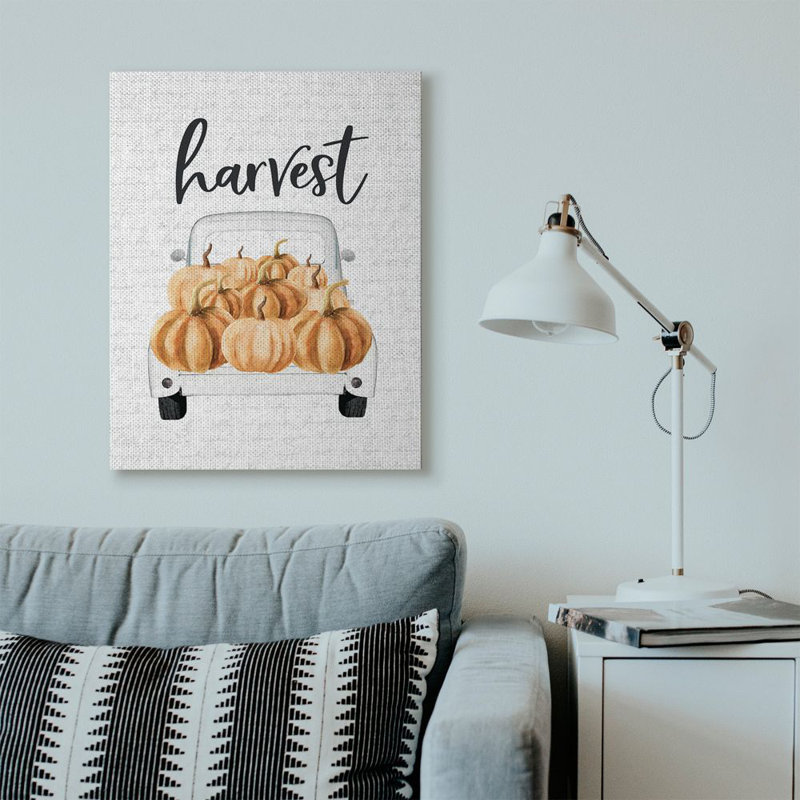 «Harvest Pumpkin Truck», impression, H 40 po x l 30 po, Toile tendue